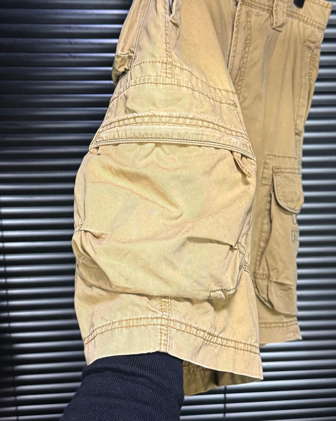 유니온베이 베이지 밀리터리 아미 입체 포켓 32 카고 워크 팬츠 반바지 상품이미지3