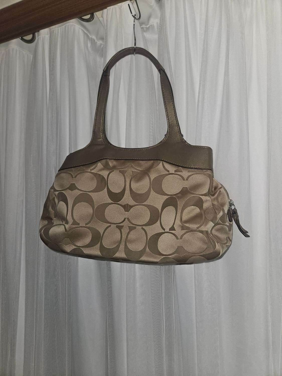 빈티지 오네갸루 실버베이지 코치백 상품이미지4