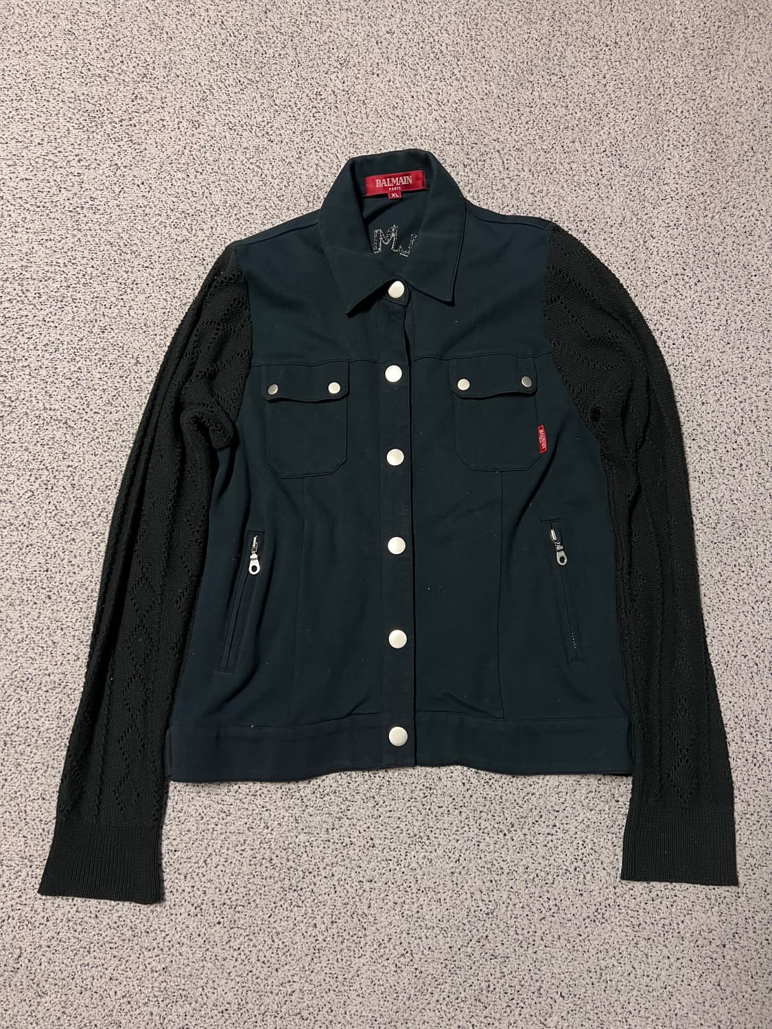 Balmain knit trimmed trucker jacket 상품이미지1