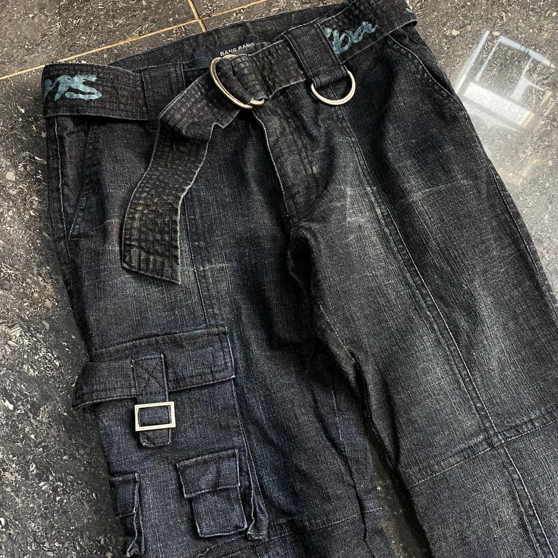 빈티지 Y2K 부츠컷 데님 카고팬츠 상품이미지3
