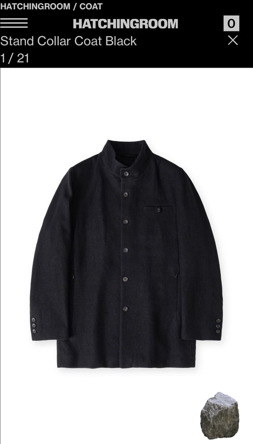 구매) 해칭룸 Stand Collar Coat Black 상품이미지1