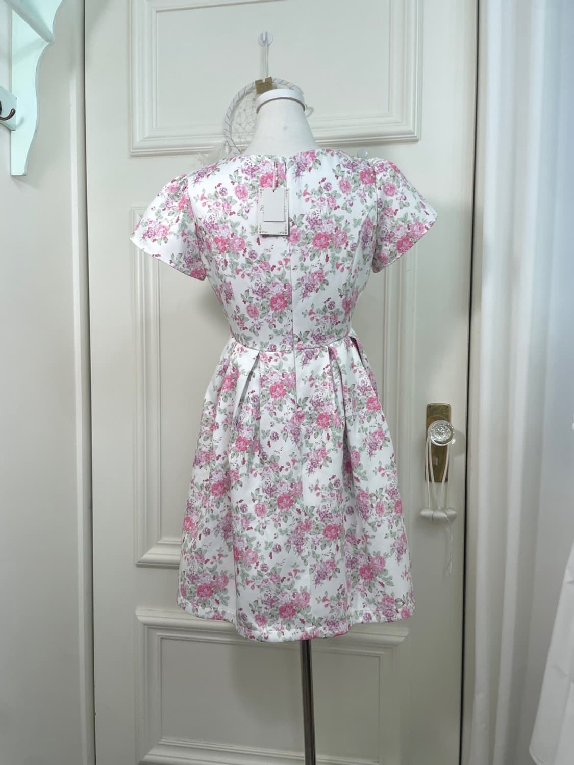 pink flower pleats midi opc 상품이미지3