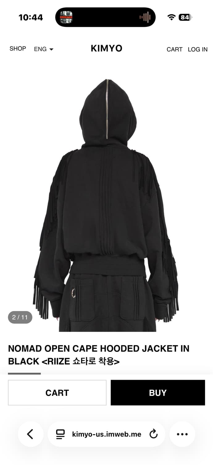 NOMAD OPEN CAPE HOODED JACKET IN BLACK 상품이미지2
