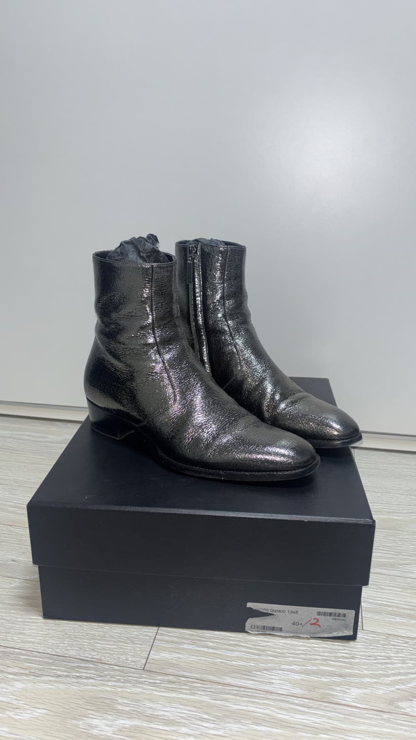 생로랑 글리터 실버 레더 와이어트 첼시 부츠 40.5 사이즈 상품이미지1