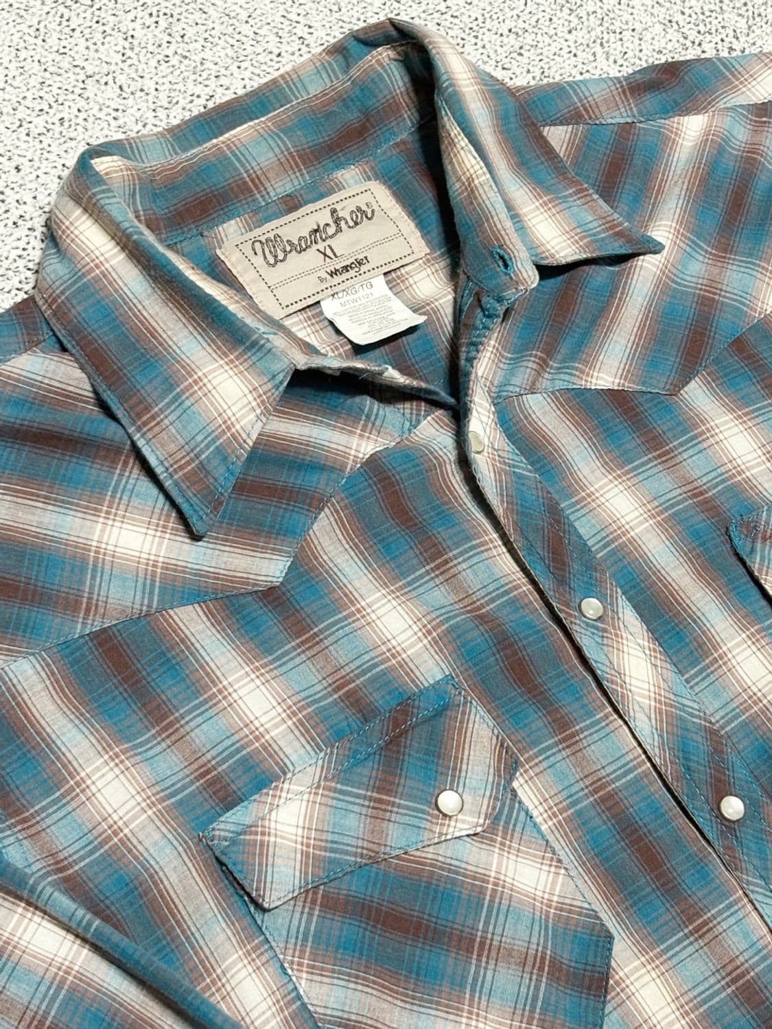 XL)90s Wrangler 랭글러 빈티지 웨스턴 체크 셔츠 상품이미지4