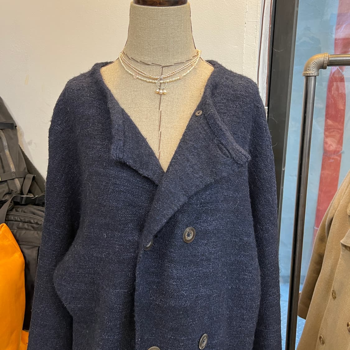 45R 인디고 니트 코트 상품이미지7