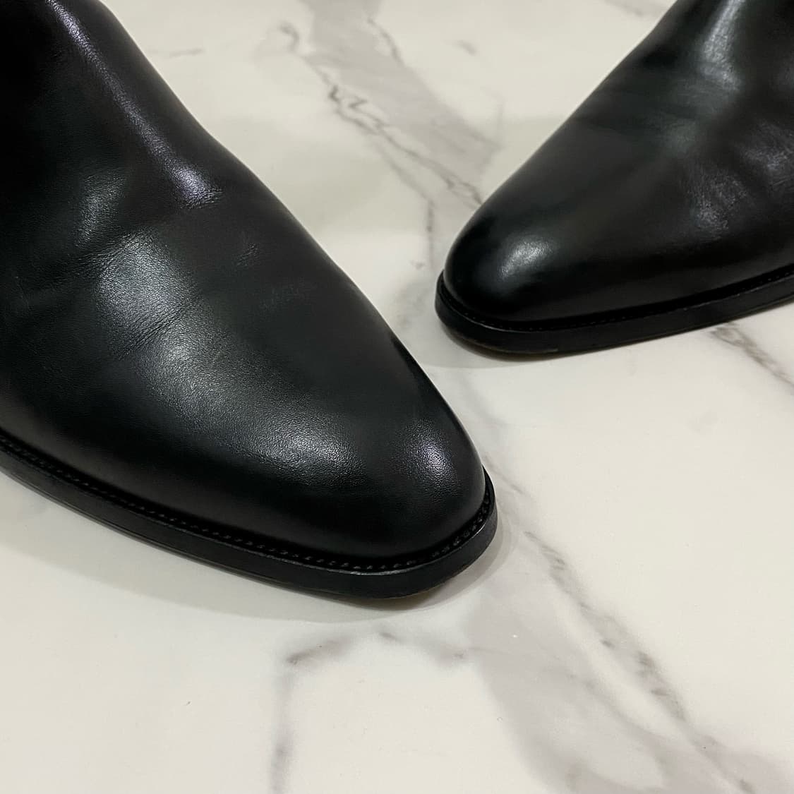 (42.5) 생로랑 레더 와이어트40 첼시 부츠 블랙 상품이미지4