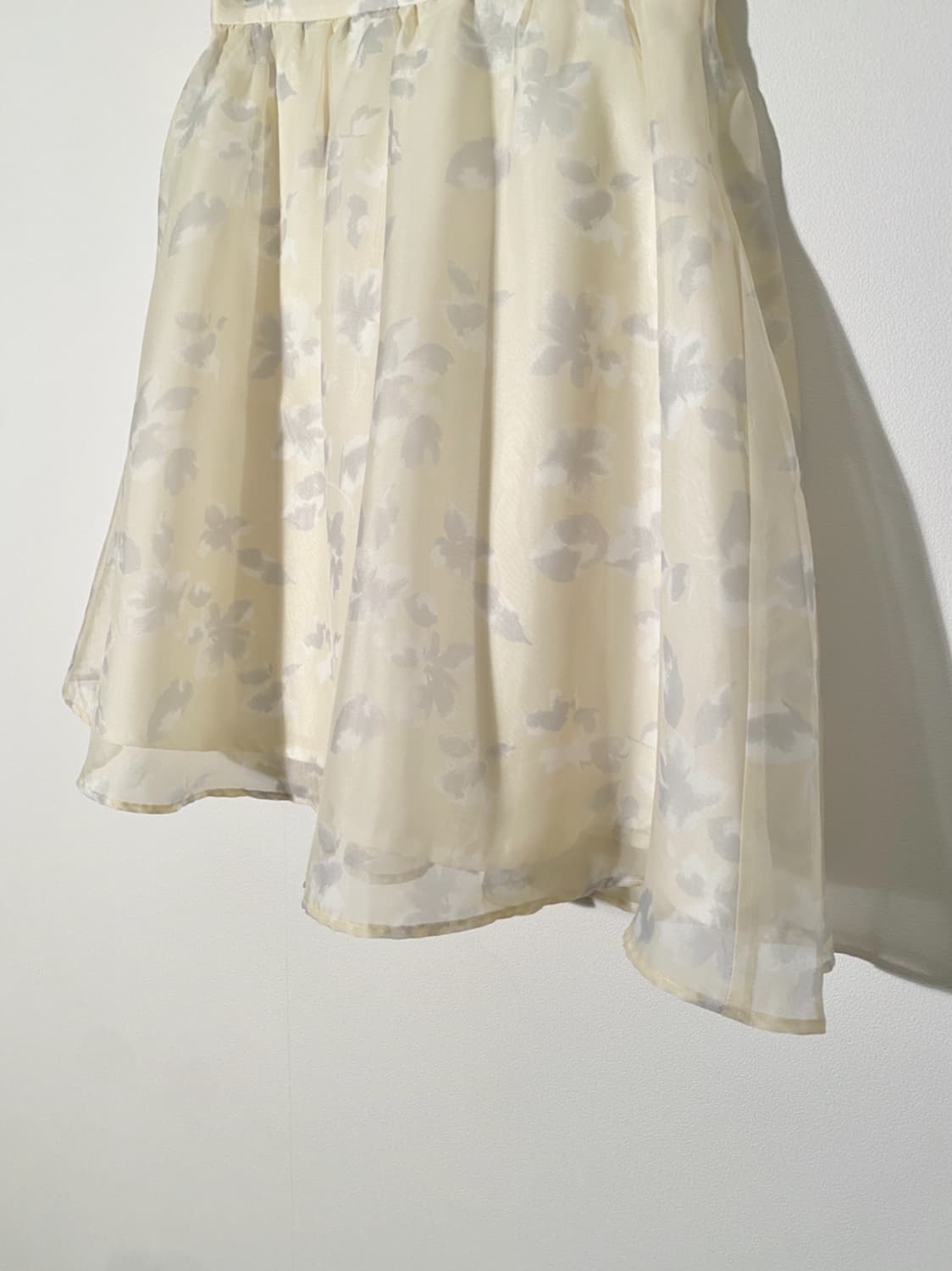 Ivory Floral Flare Mini Skirt 상품이미지3