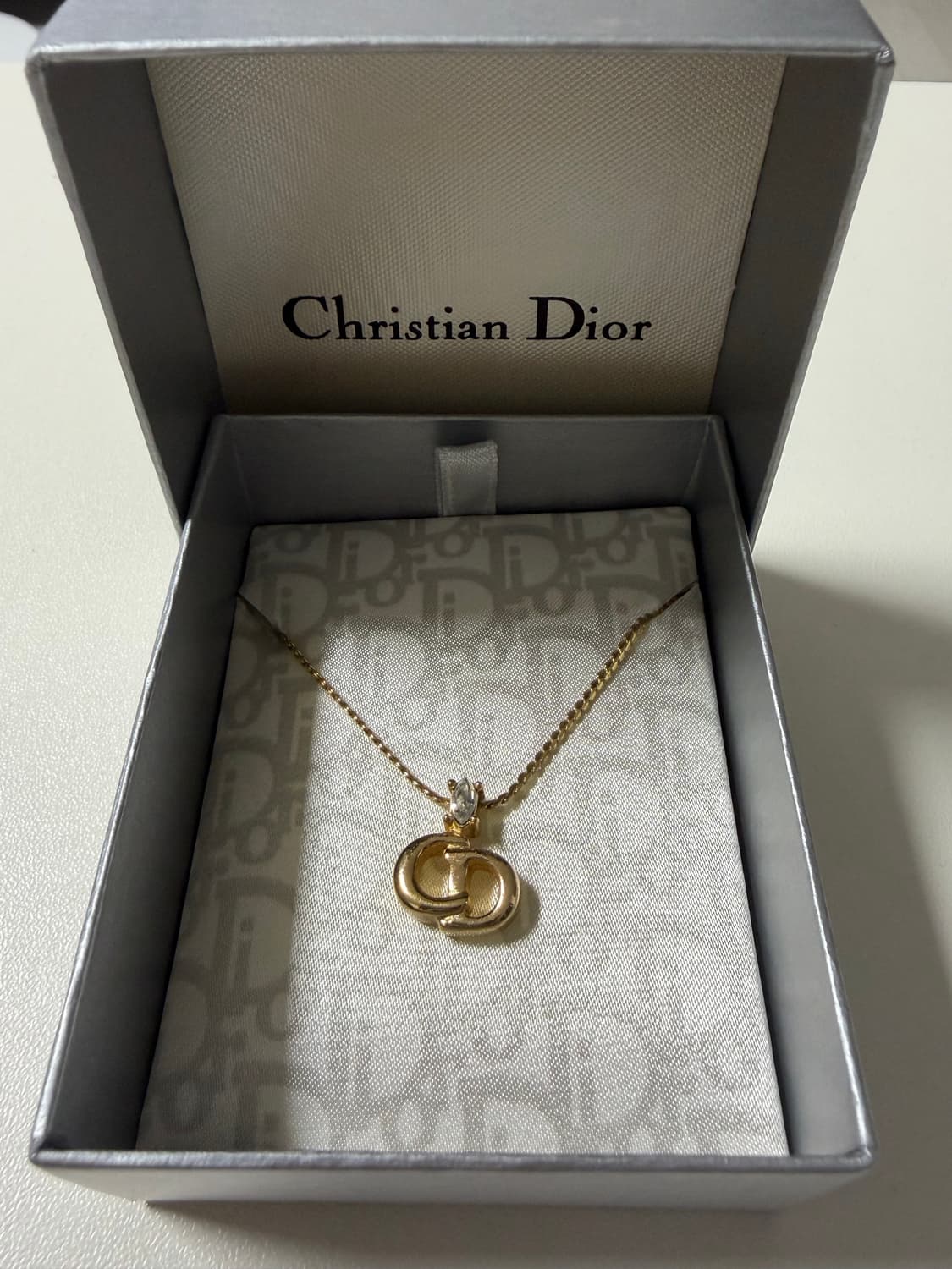 크리스챤 디올 빈티지 CD 로고 큐빅 목걸이 상품이미지2