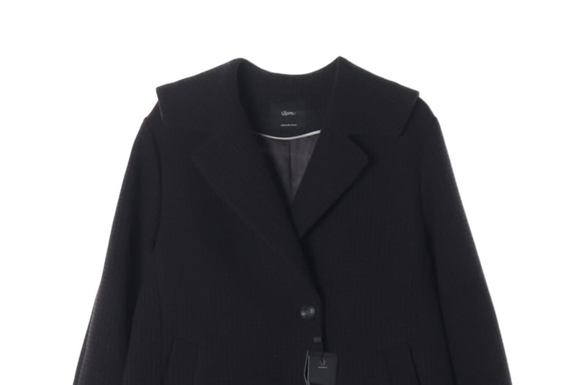 ROEM 모직 빅카라 싱글 하프 코트 상품이미지4