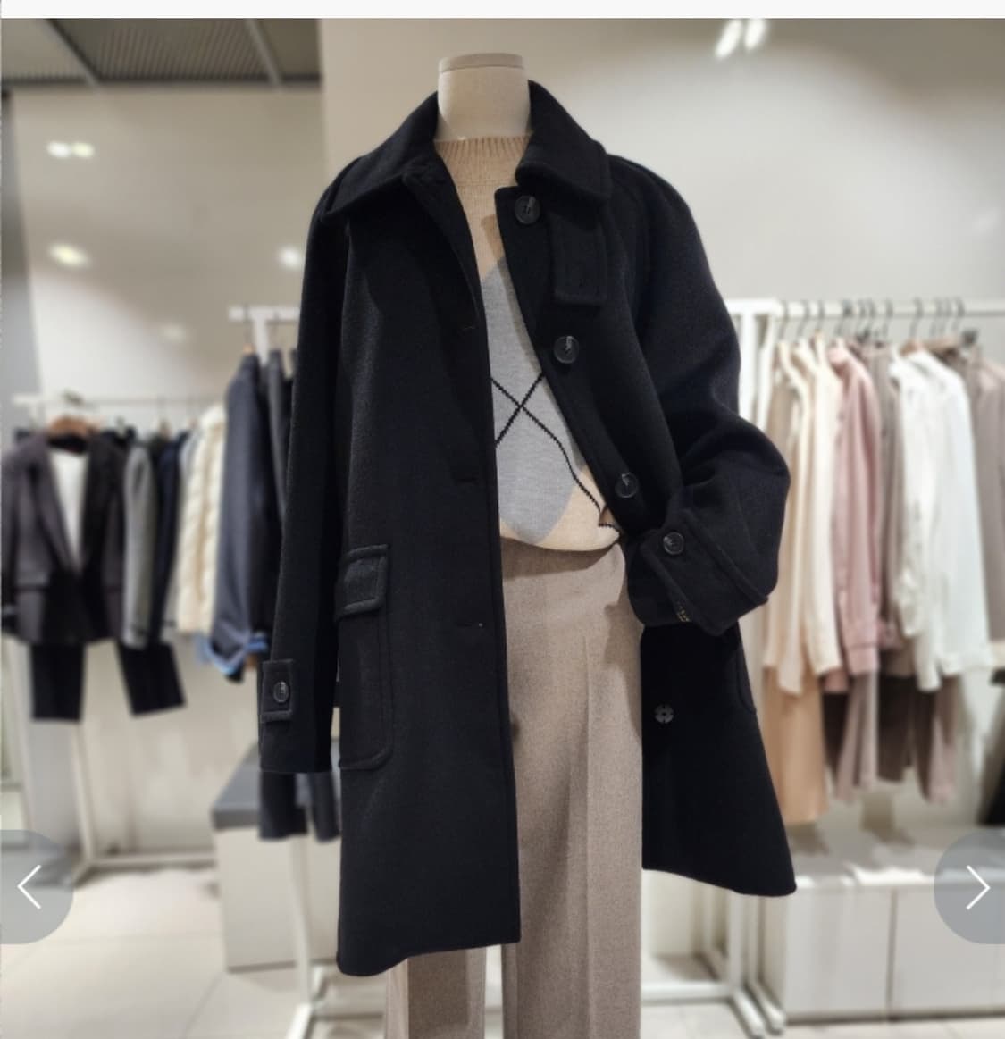 SOUP 하이넥 블랙 롱코트 66사이즈 (택달린새옷) 상품이미지1