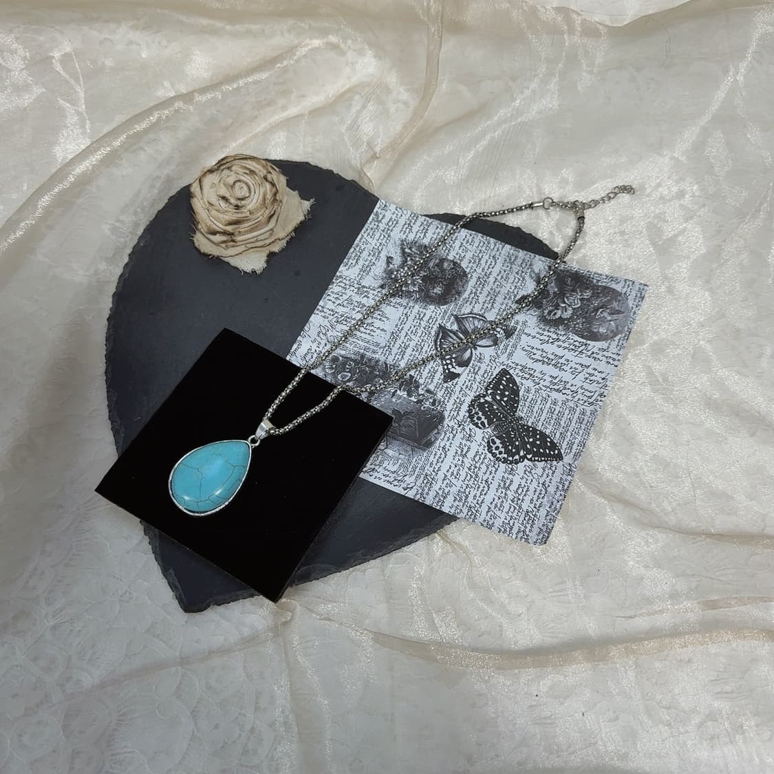 빈티지 박스체인 터키석 목걸이 상품이미지2