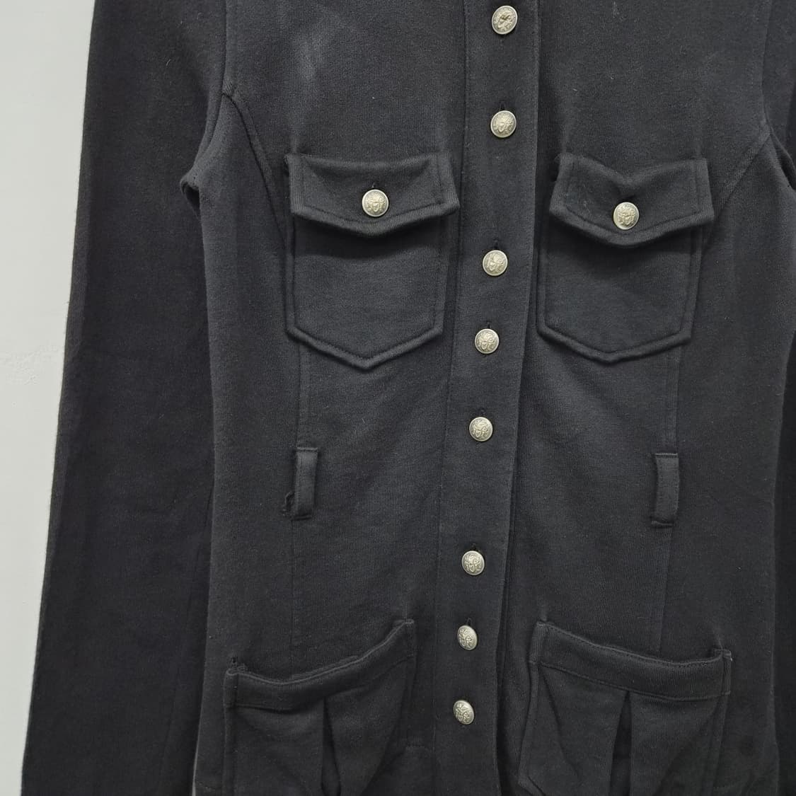 알마니 블랙 밀리터리 스타일 자켓 여성 S 상품이미지5