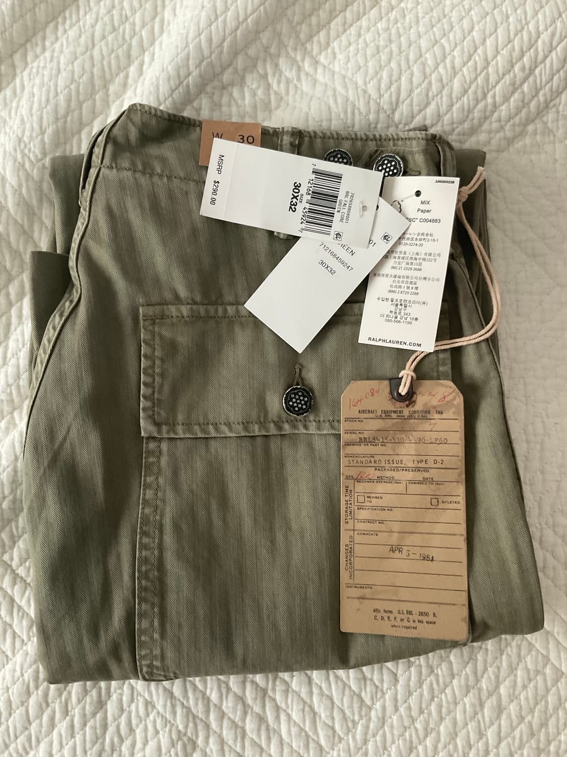 RRL 더블알엘 헤링본 퍼티그 팬츠 30x32 상품이미지2