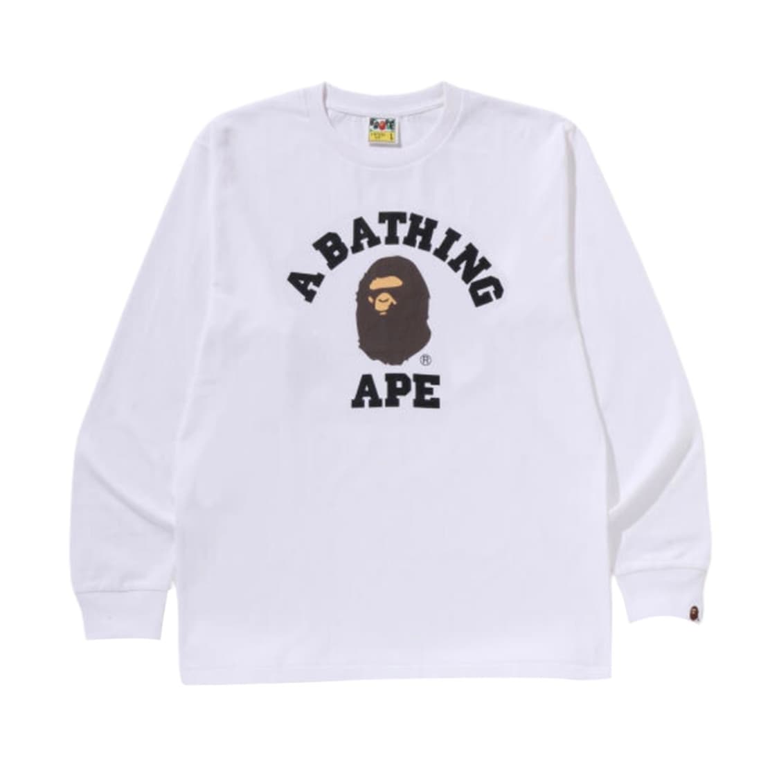 베이프 BAPE 컬리지 롱슬리브 티셔츠 화이트 S 상품이미지1