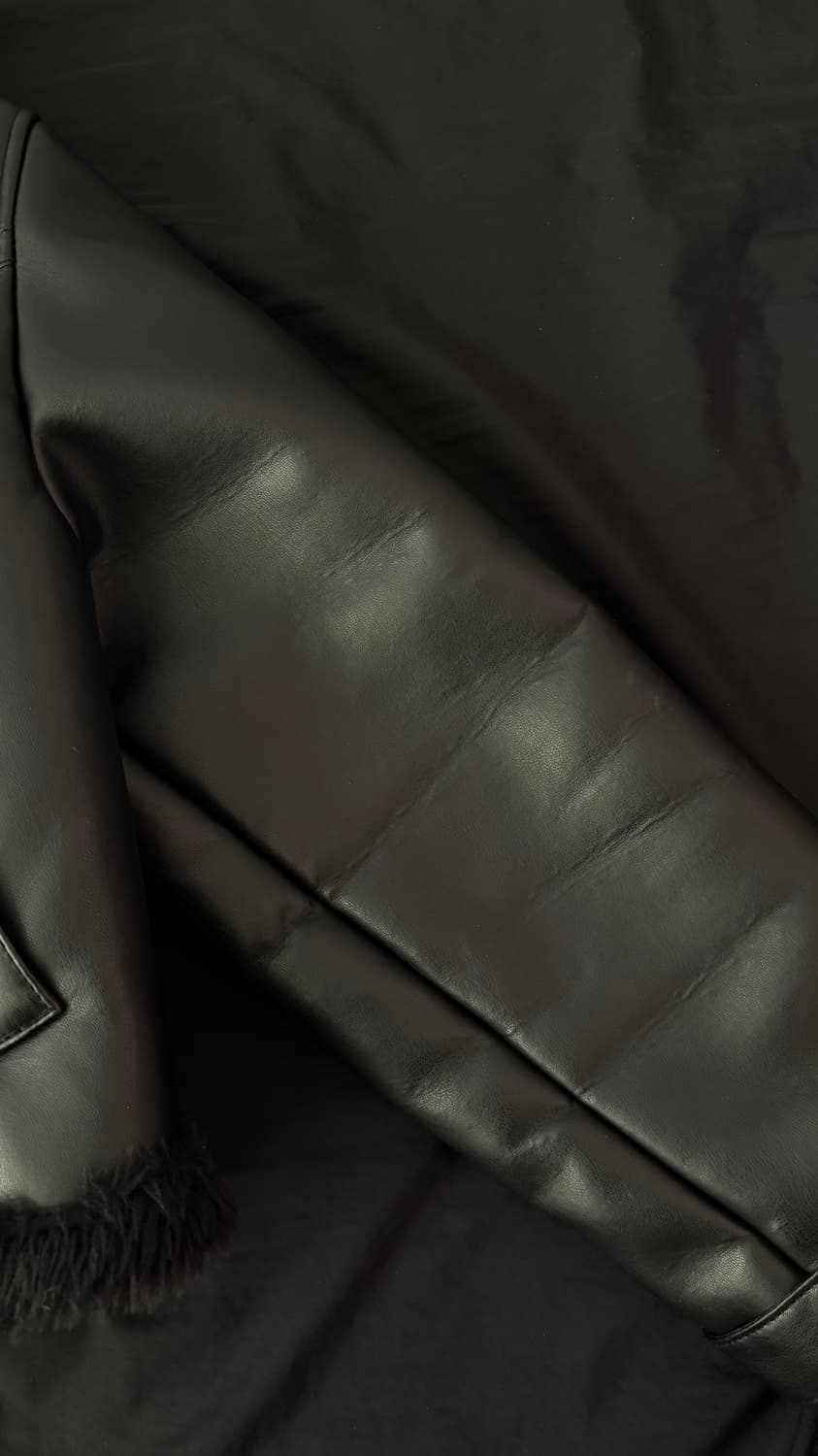 레더리 오블리크 레더 무스탕 상품이미지2