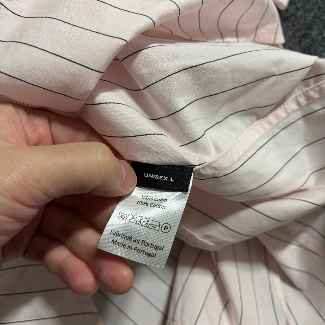 와이프로젝트 유니섹스 핑크 훅 스트라이프 셔츠 상품이미지6