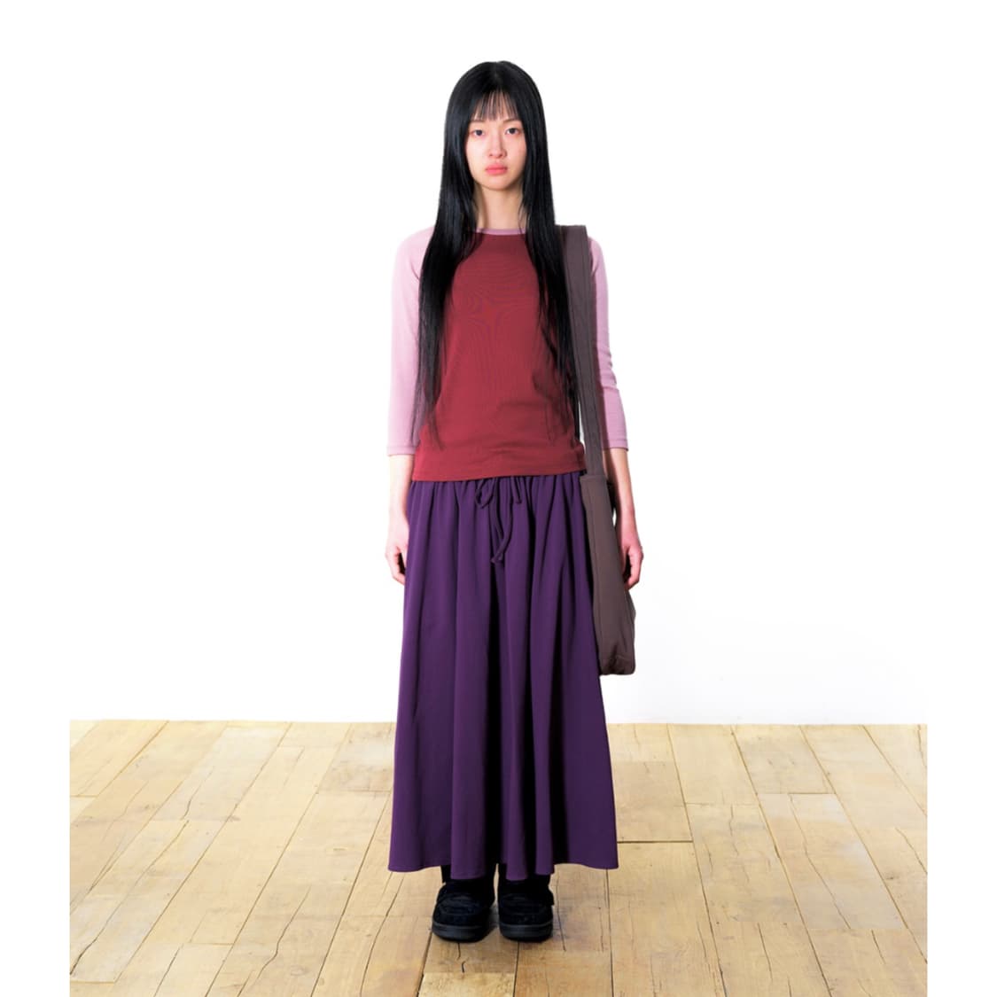 코이세이오038 밴딩 롱스커트 퍼플 상품이미지2