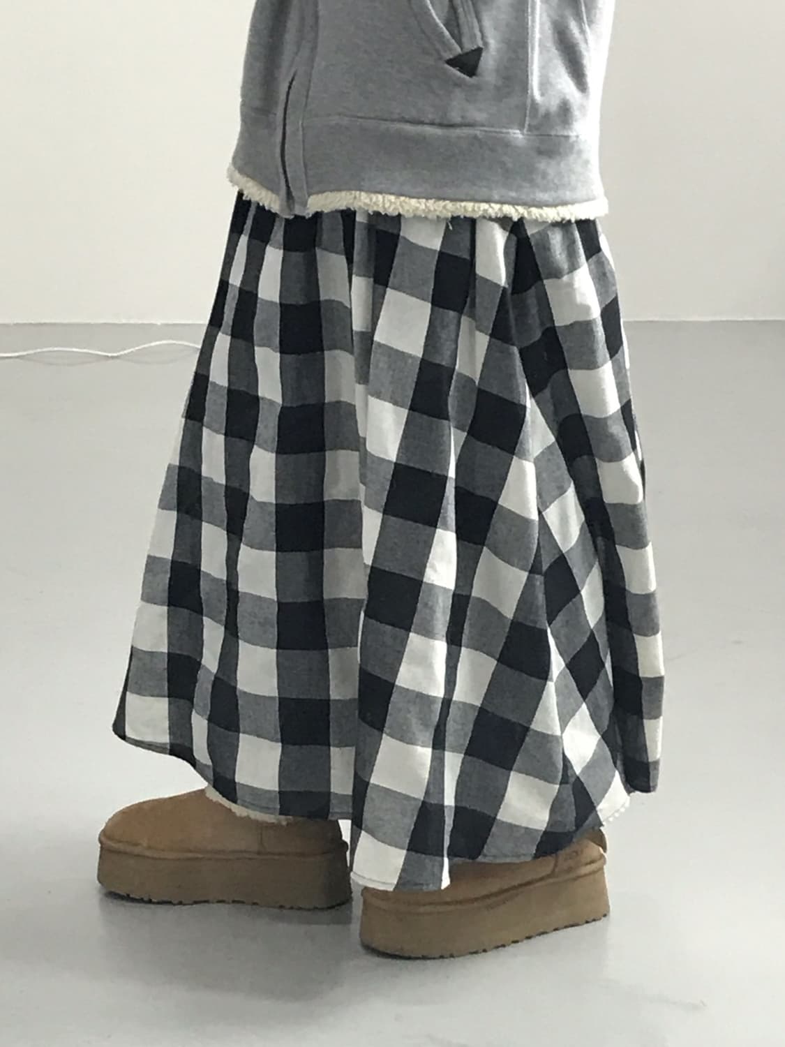 Jpn Poly Checked Long Skirts 상품이미지2