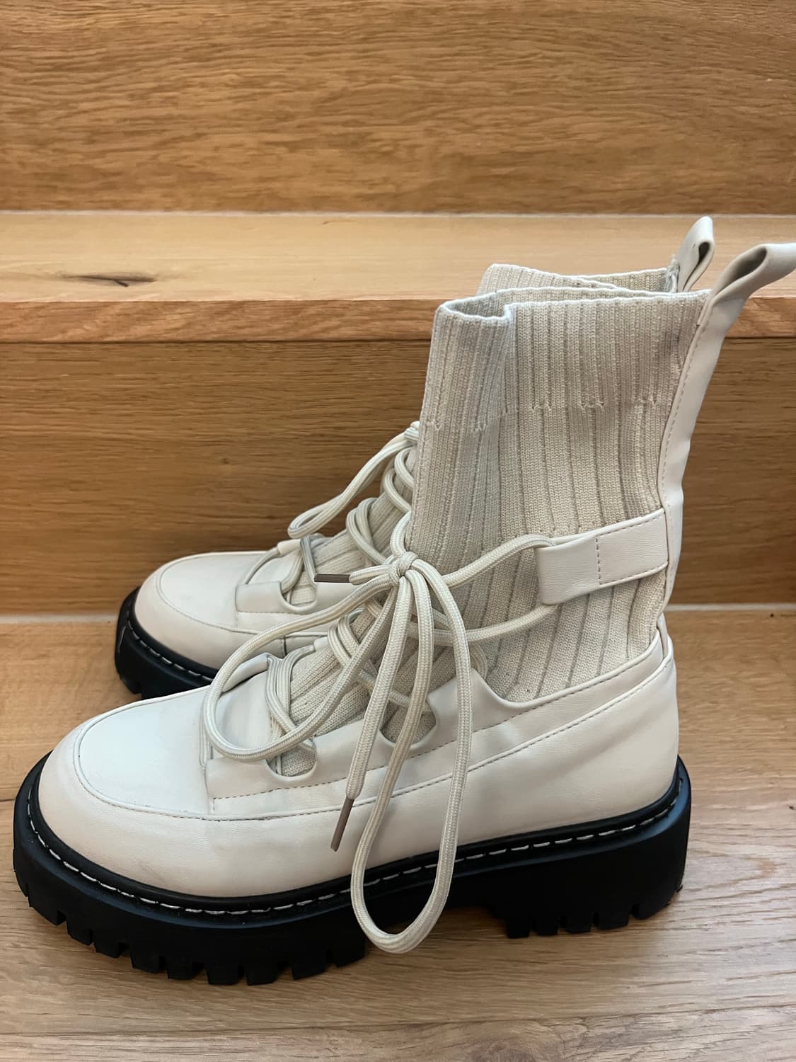 솔트앤초콜릿 니트 삭스 부츠 아이보리 240 상품이미지3