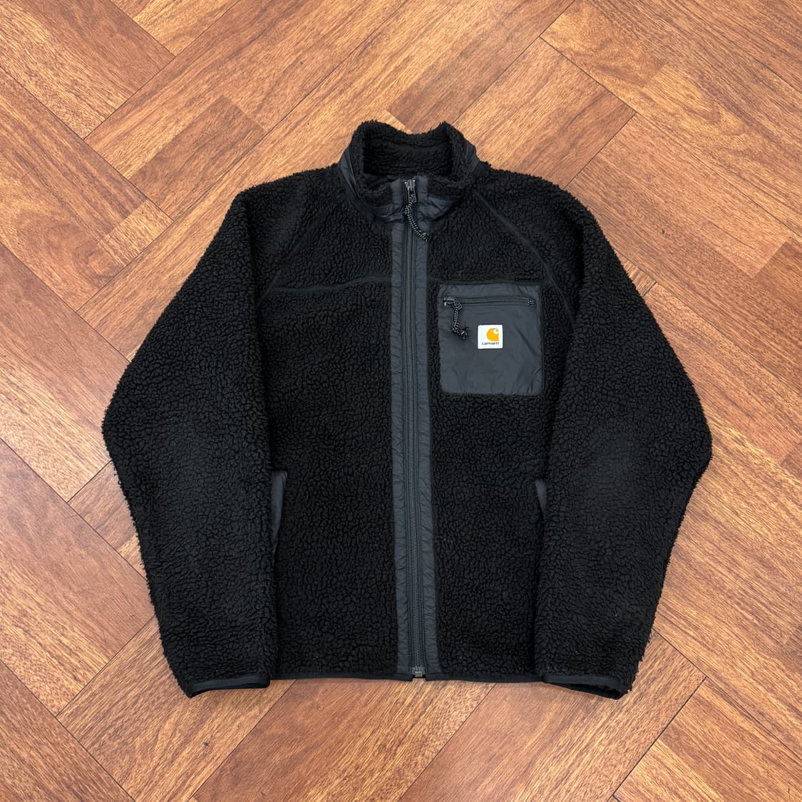 M(100) 칼하트 WIP 블랙 플리스 집업 자켓 상품이미지1