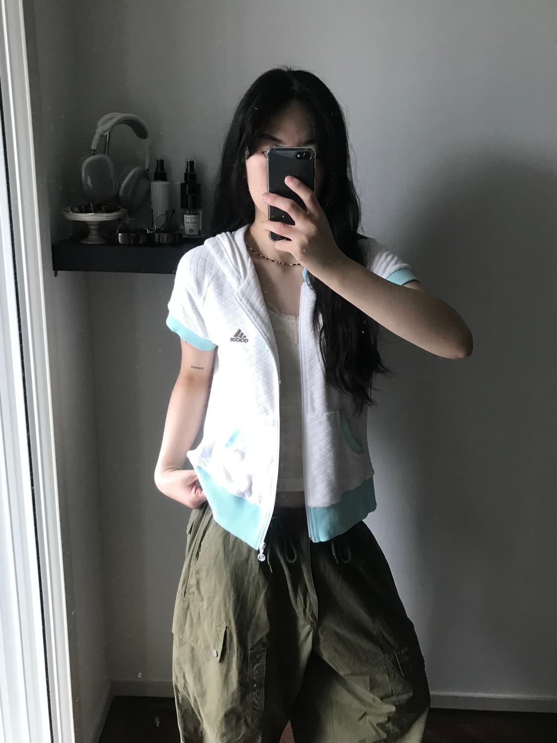 아디다스 00년대 올드스쿨 삼선 로고 반팔 집업 대장급 상품이미지1