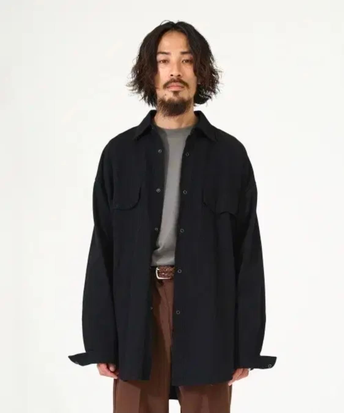 마카웨어 풀라이닝 오가닉 코튼 셔츠자켓 블랙 상품이미지9