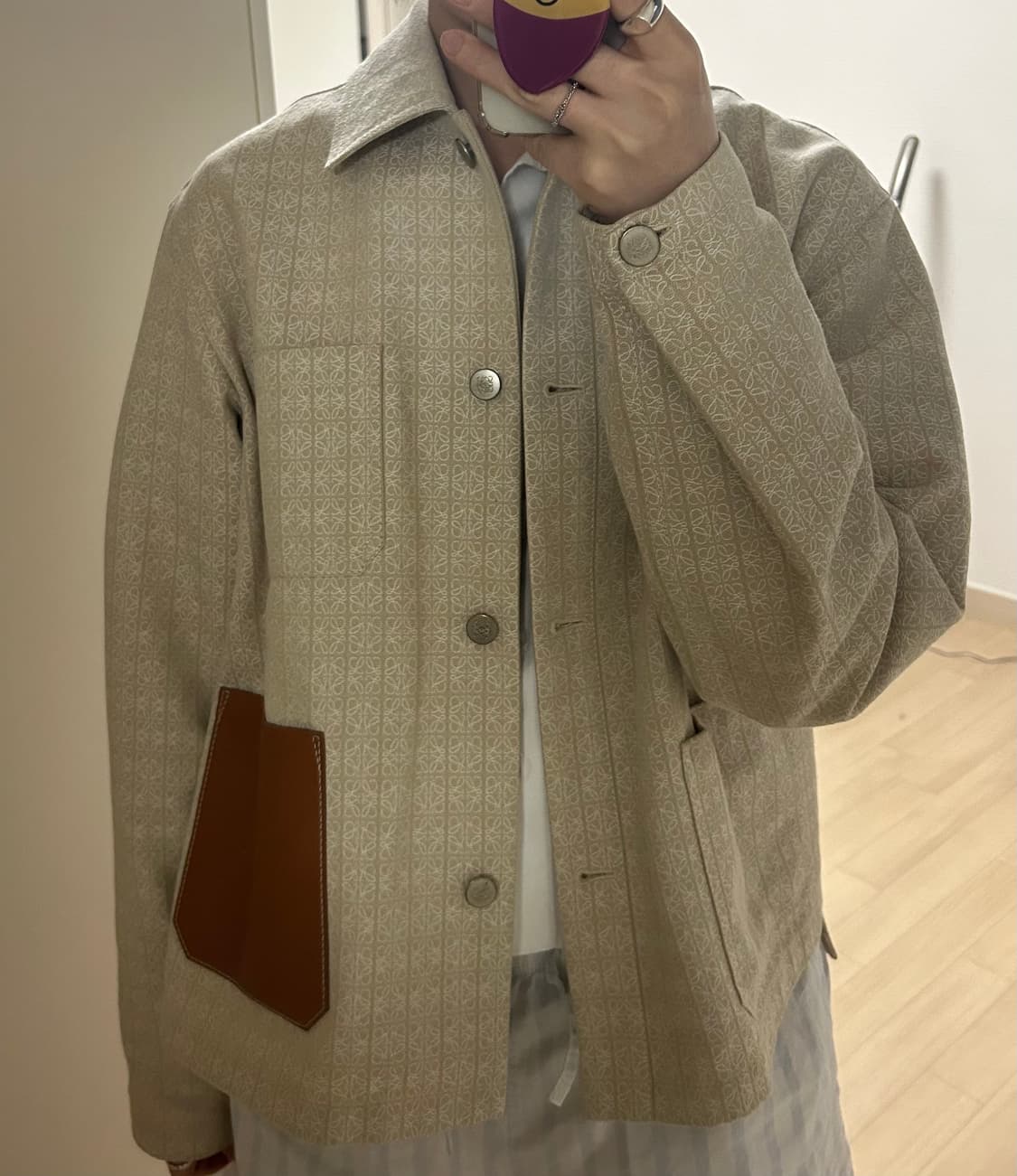 로에베 애나그램 자카드 버튼 자켓 38 상품이미지4