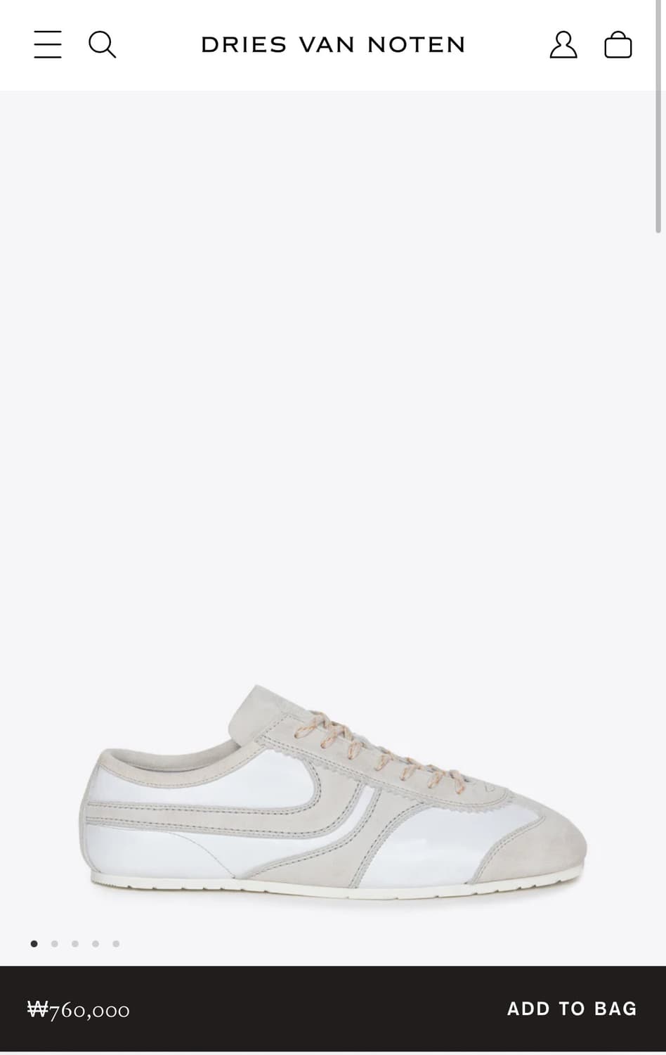 [37,38,41,42,43]드리스반노튼 25fw스웨이드 스니커즈/화이트 상품이미지5