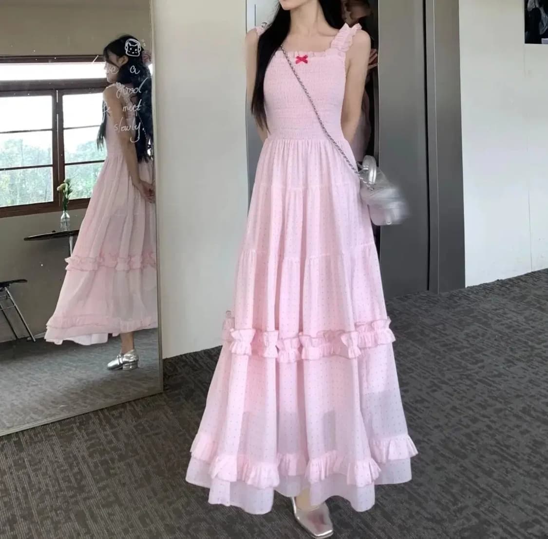 핑크 롱원피스 상품이미지8