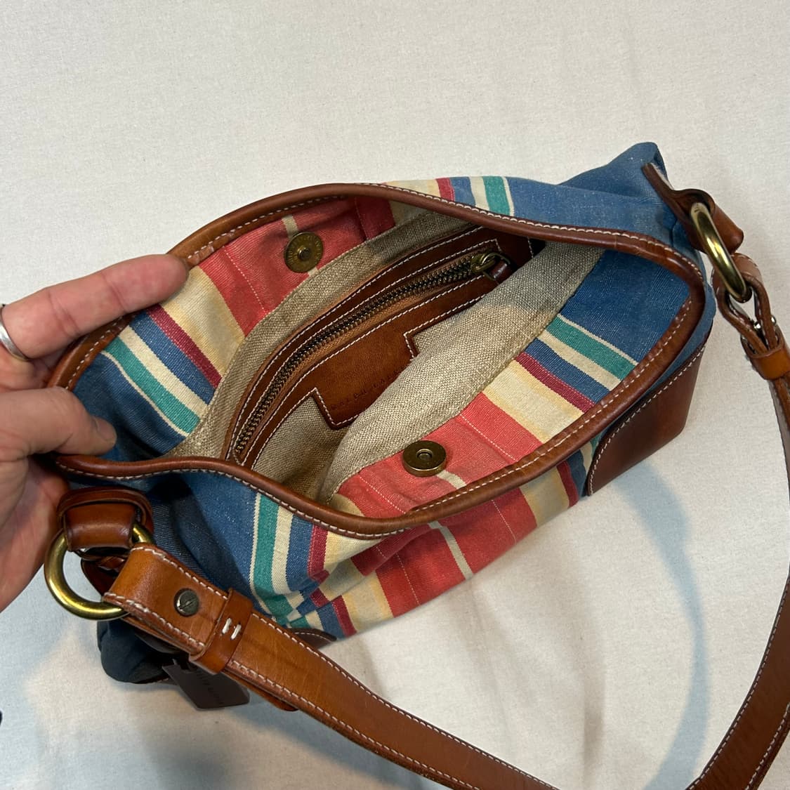 폴로 랄프로렌 스트라이프 호보백 숄더백 가방 상품이미지6