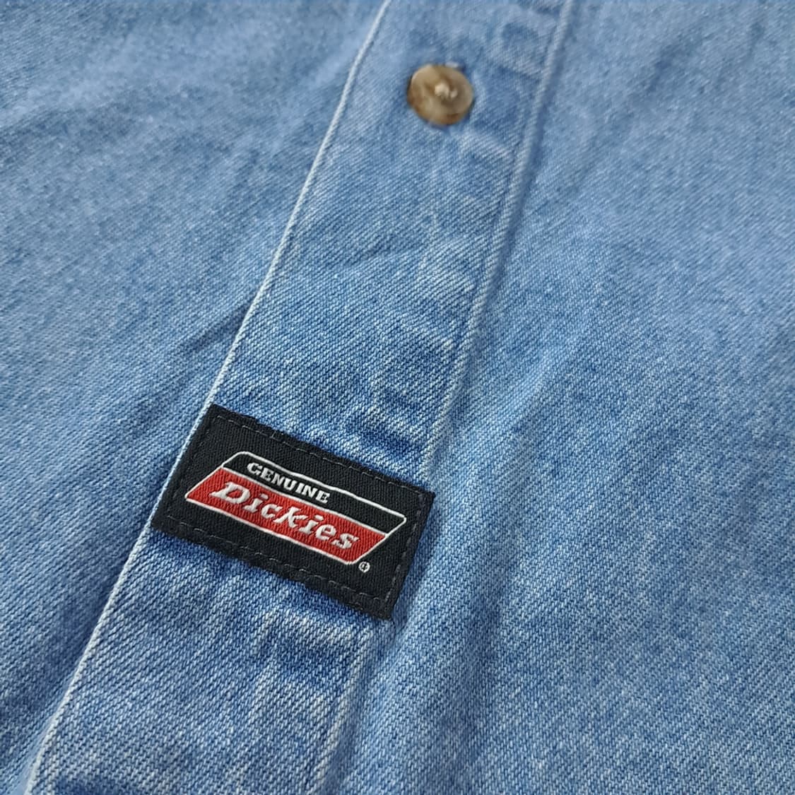 CK378 XL 디키즈 멕시코판 버튼다운 연청 데님 셔츠 남방 상품이미지5