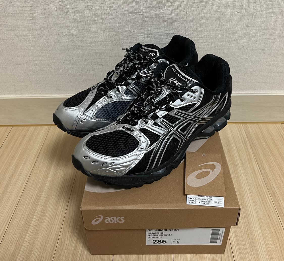 [285] 아식스 젤 님버스 10.1 블랙 퓨어실버 한국한정 상품이미지2