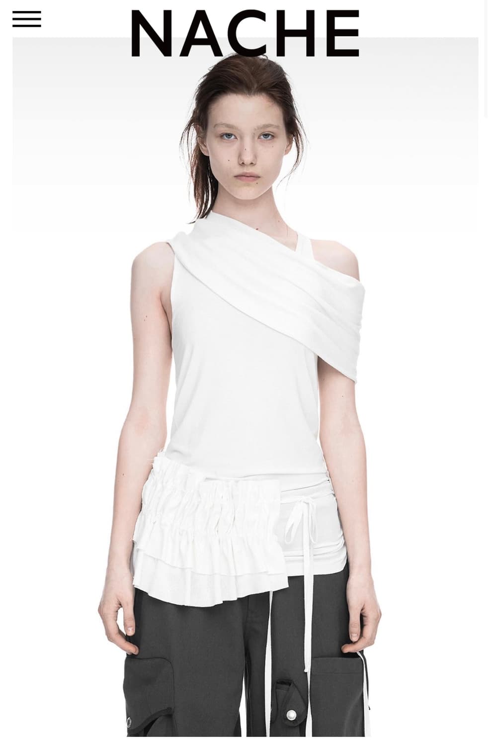 나체 SHAWL NECK SLEEVELESS IVORY 상품이미지1