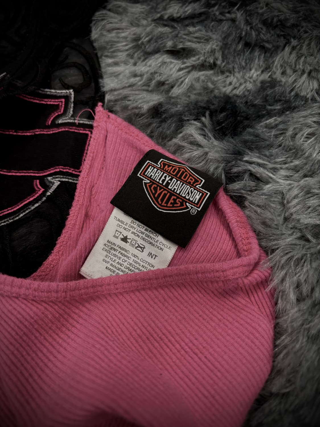 Harley Davidson 핑크 골지 슬리브리스 상품이미지6