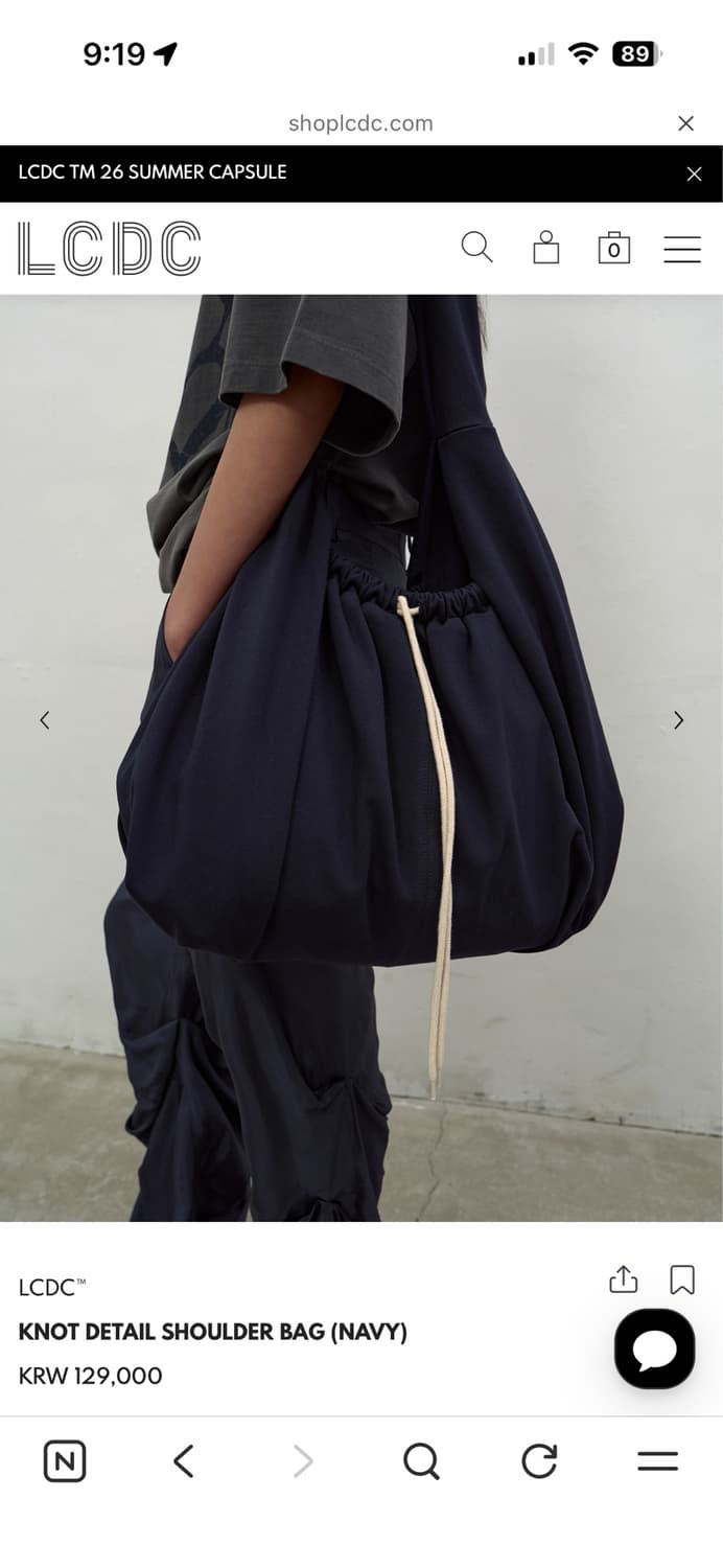 LCDC KNOT DETAIL SHOULDER BAG Navy 상품이미지2
