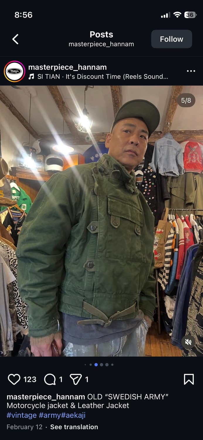 마덴 스웨덴군 모터사이클 디스패치 라이더 자켓 그린 상품이미지6