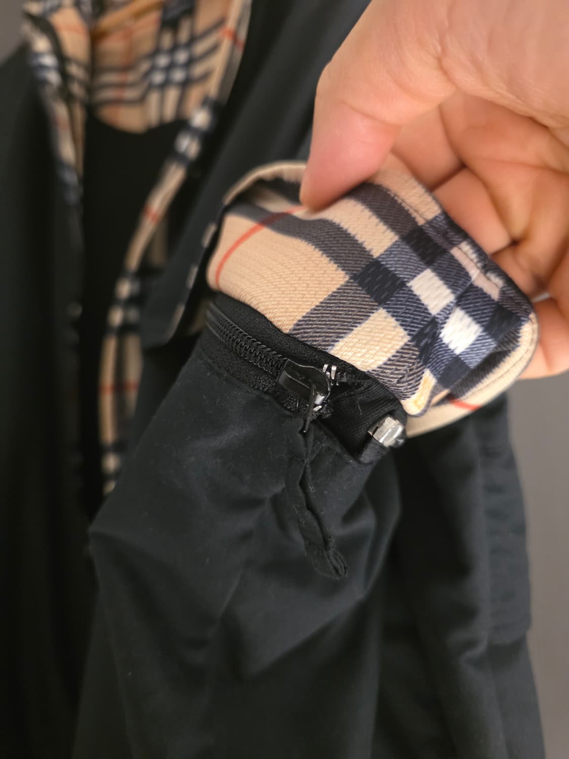 버버리 체크 안감 바람막이 자켓 사이즈L,105~110 상품이미지4