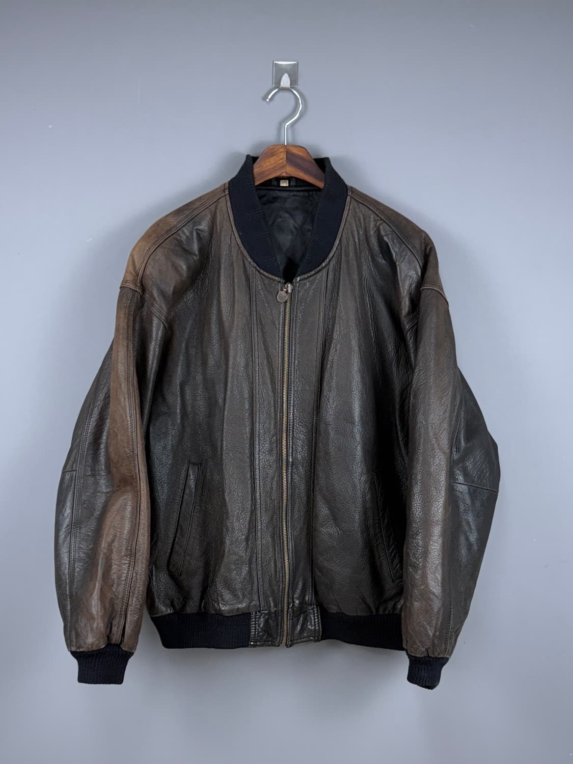 콜맨USA 80s 빈티지 양가죽 워싱 레더 자켓 브라운 E24 상품이미지2