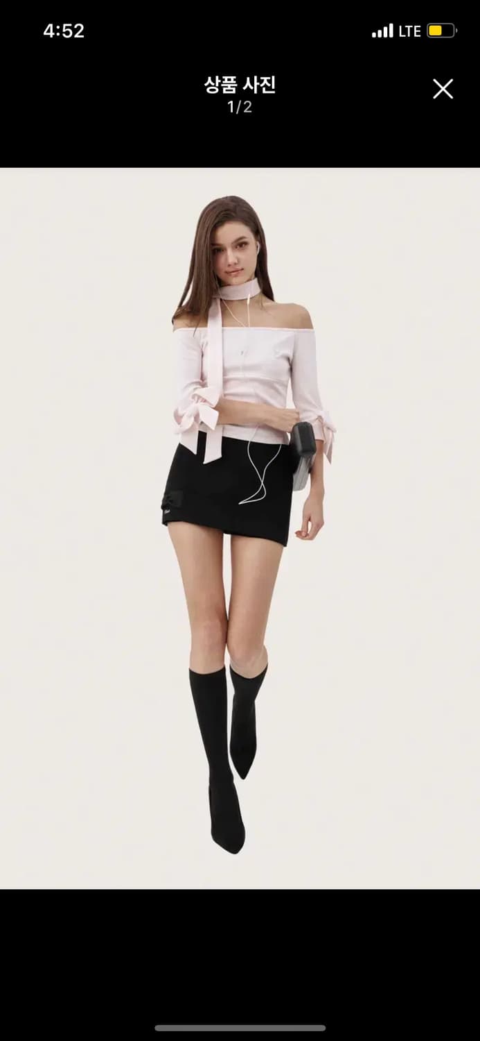 클리시어 보우 미니스커트 상품이미지1