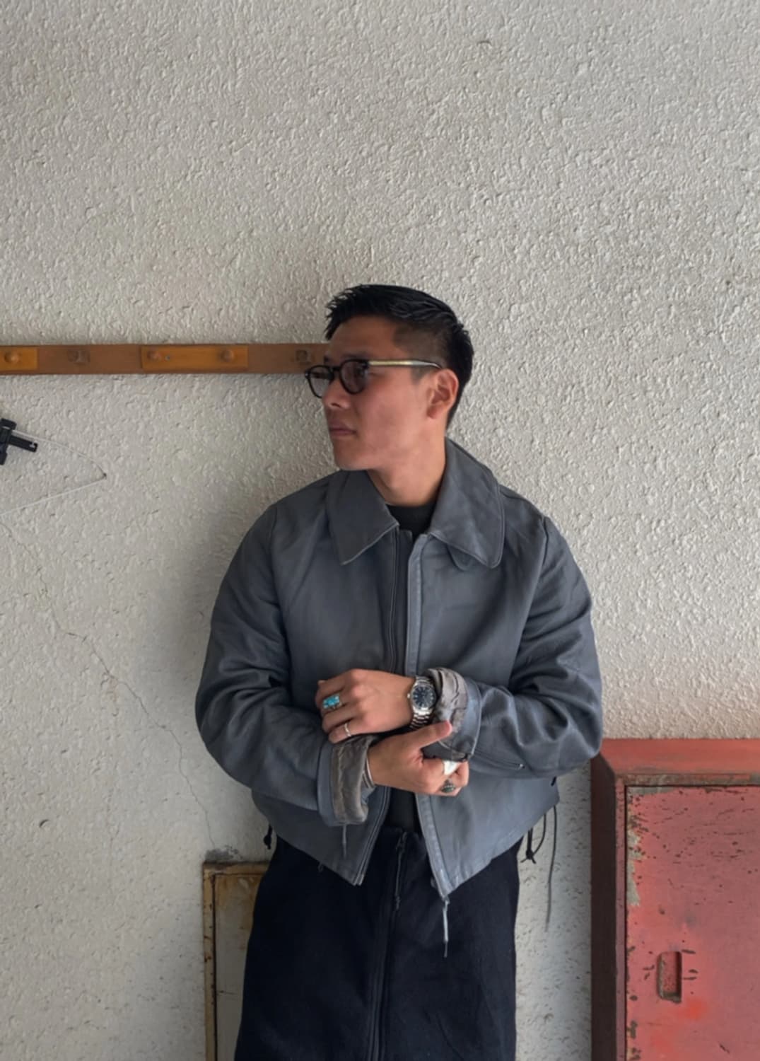 [M] 80's german submarine leather jacket 상품이미지5
