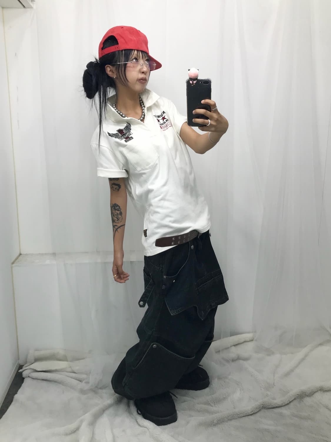 < Vanson Leathers Embroidery PK T-shirt  상품이미지4