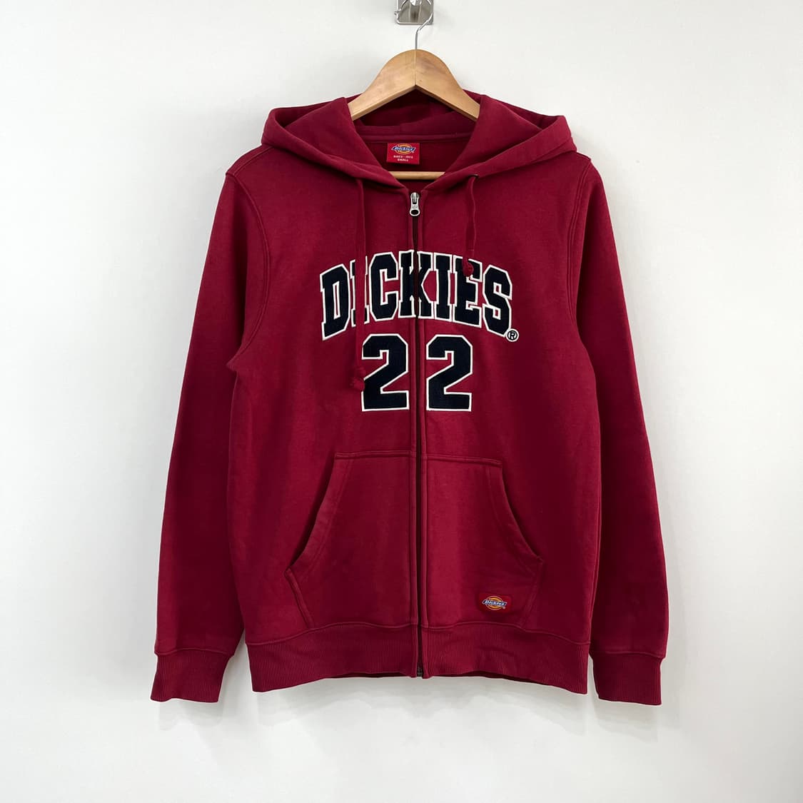 디키즈 자수 빅로고 버건디 후드집업 상품이미지2