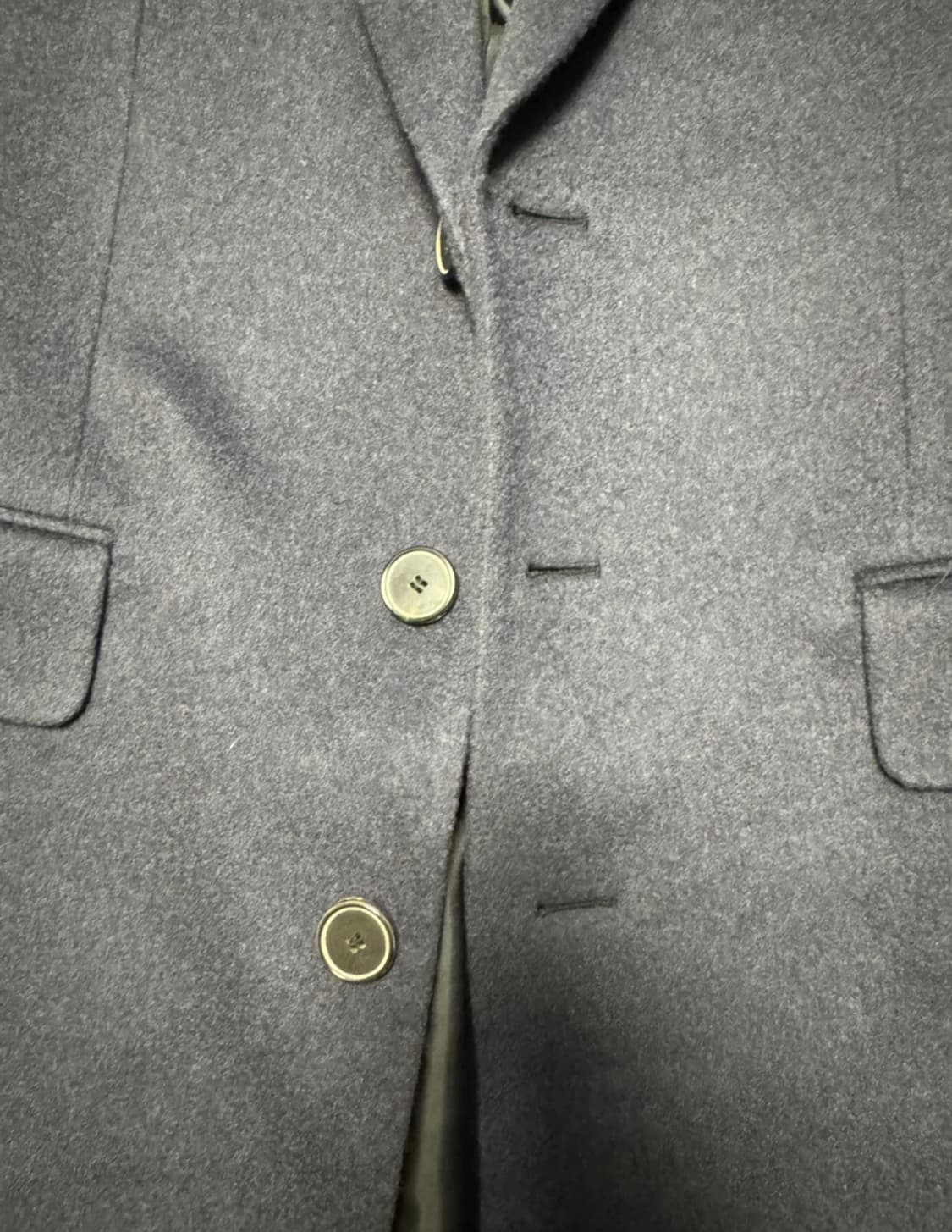 미착용 국내 양복점 제작 블루 그레이 캐시미어 코트 상품이미지3