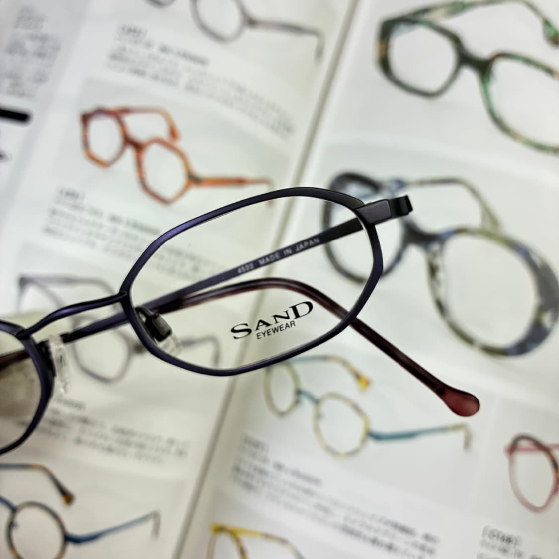 SAND EYEWEAR 8각형 옥타곤 매트 퍼플 티타늄 일본 안경 상품이미지2