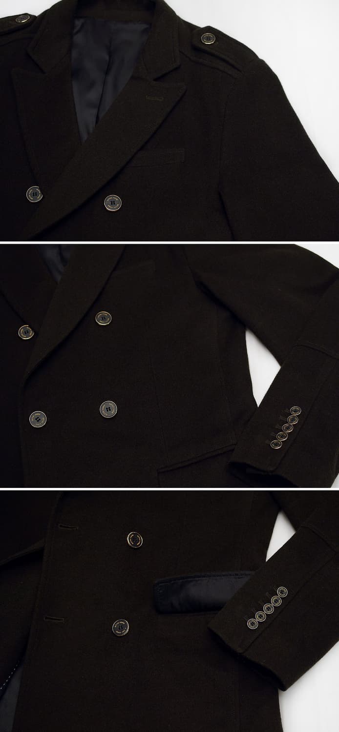 버튼옴므 제일모직 울캐시미어 핸드메이드 클래식 더블 코트 (100) 상품이미지8