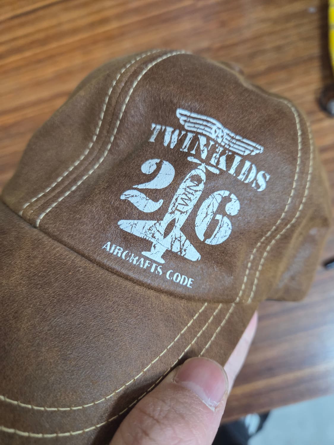 트윈키즈 페이크레더 스티치 항공모자 52cm 상품이미지7