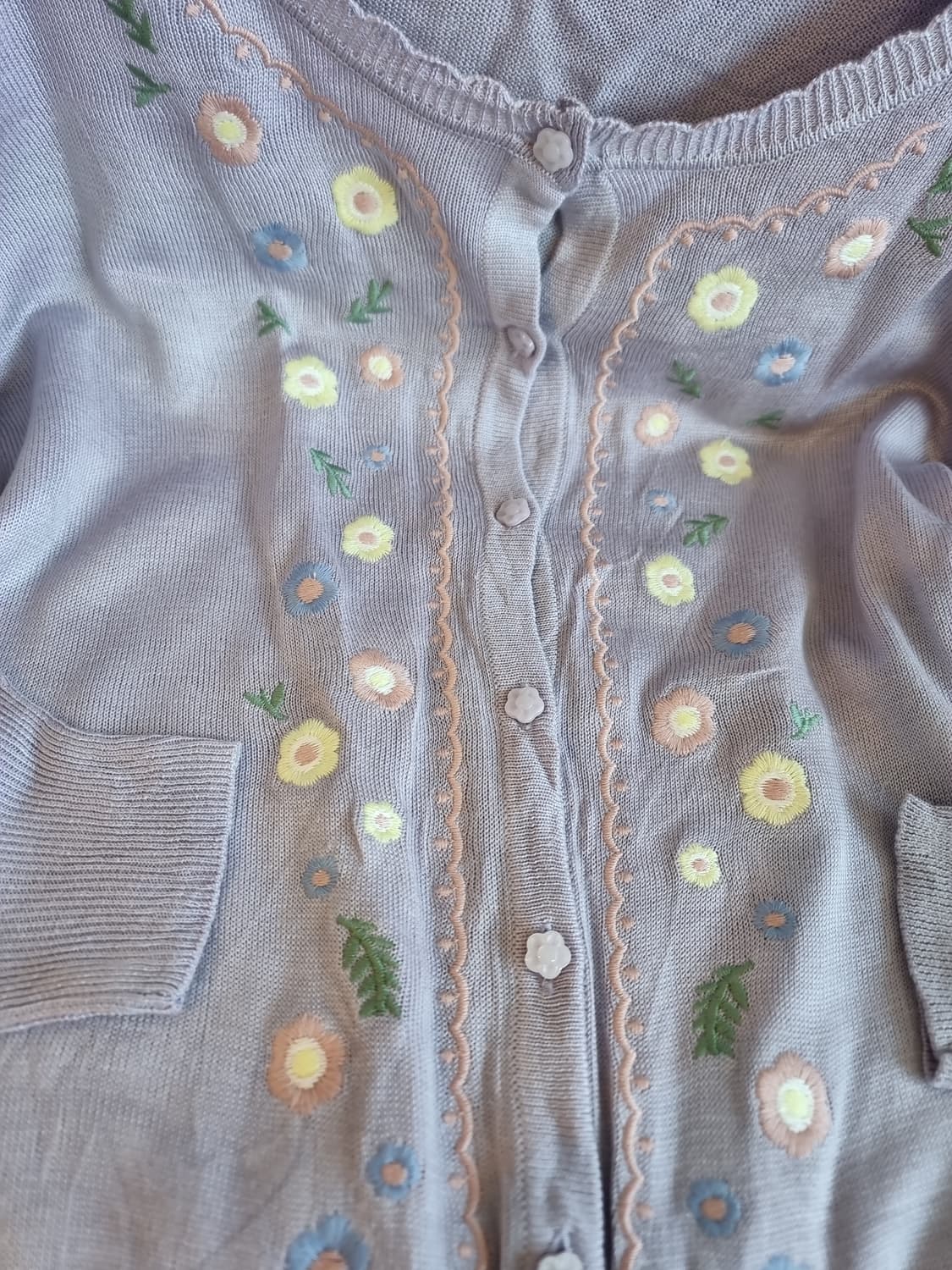 플라워 자수 퍼플 가디건 상품이미지4