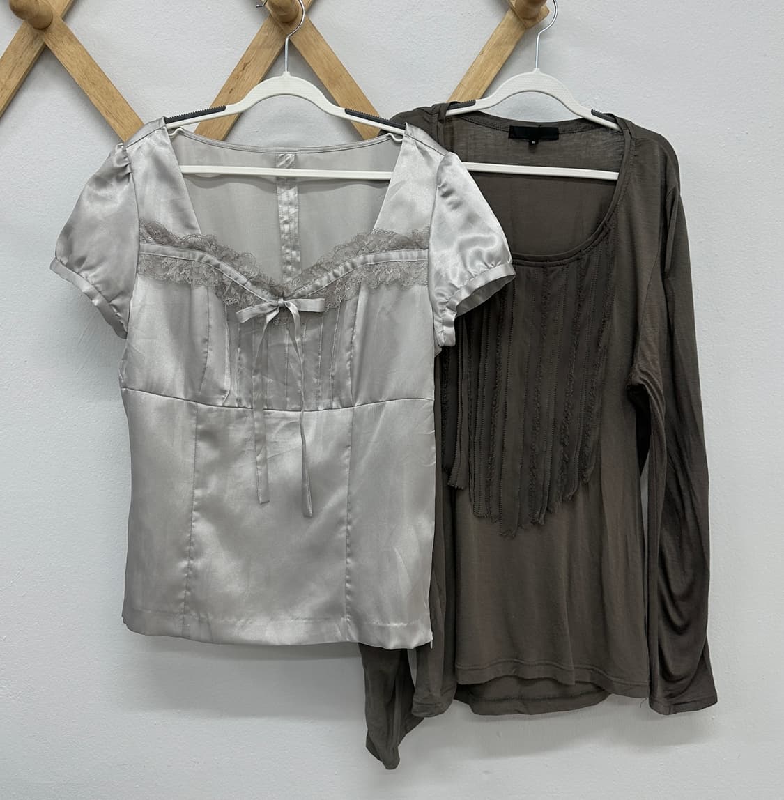 🤎라떼갸루 코디세트🤎 블라우스 프릴 로맨틱  상품이미지3