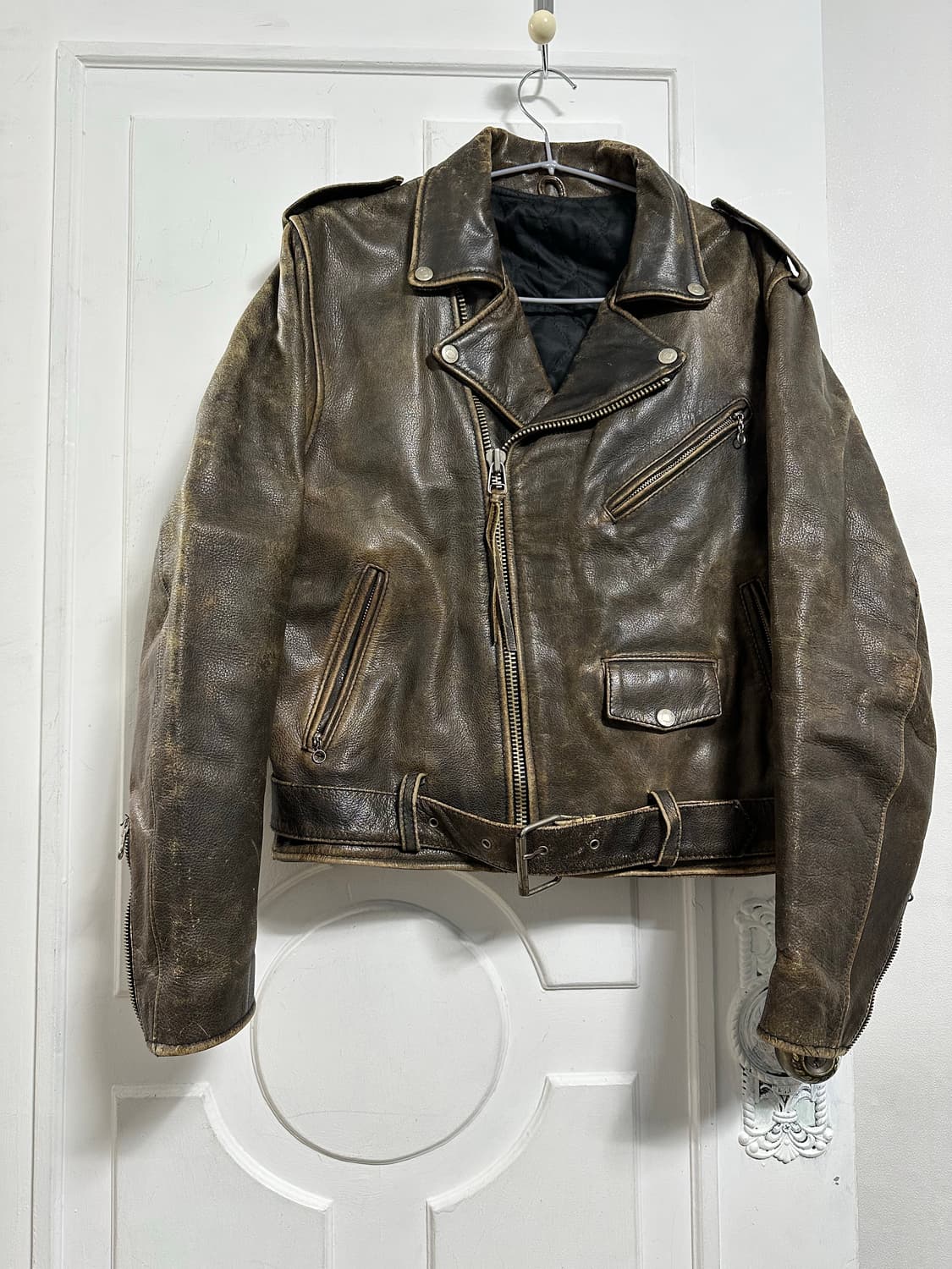 빈티지 카우레더 라이더자켓 상품이미지1